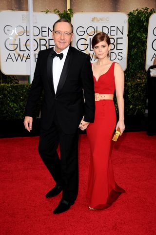 Kate Mara & Kevin Spacey at The Golden Globes, 2015