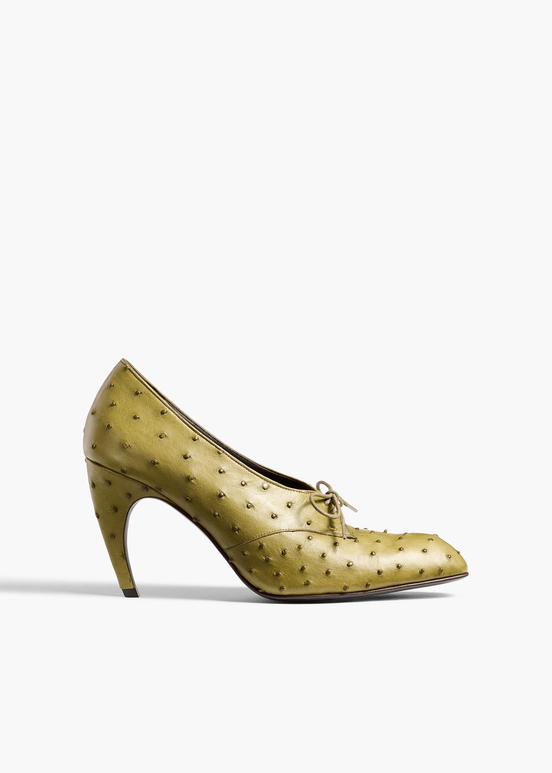 Colt Pump in Olive Ostrich - 35 / Olive / Upper100%ostrich,sole100%cl