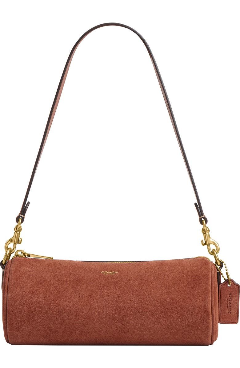 Suede Barrel Bag