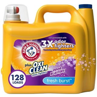 Arm & Hammer Plus Oxiclean Odor Blasters Liquid Laundry Detergent, Fresh Burst, 166.5 Fl Oz, 128 Loads