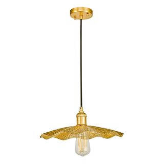 Frilly pendant light from Lighting Direct with rattan shade.