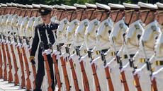 Japanese troops under inspection