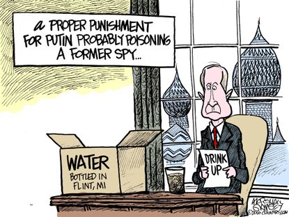 Editorial Cartoon World Putin Flint water