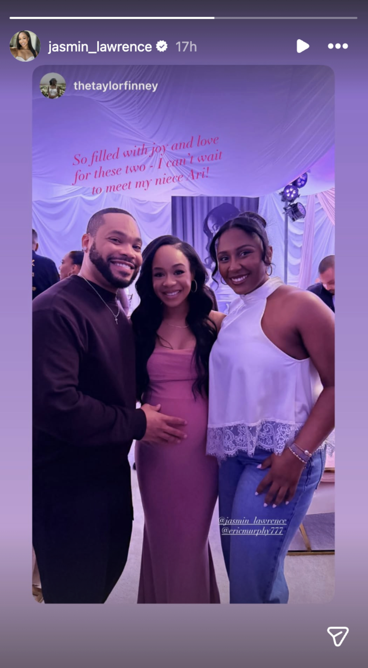 Eric Murphy, Jasmine Lawrence and Taylor Finney pose for a photo.