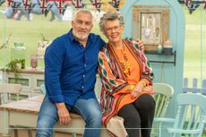 Great British Bake Off judges Paul Hollywood (left) and Prue Leith (right) in the Bake Off tent
