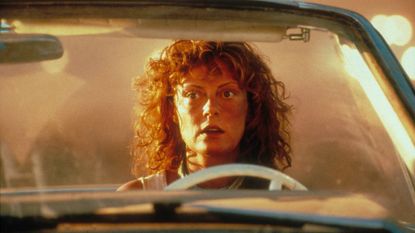 Susan Sarandon as Louise Sawyer and Geena Davis as Thelma Dickinson in "Thelma & Louise"