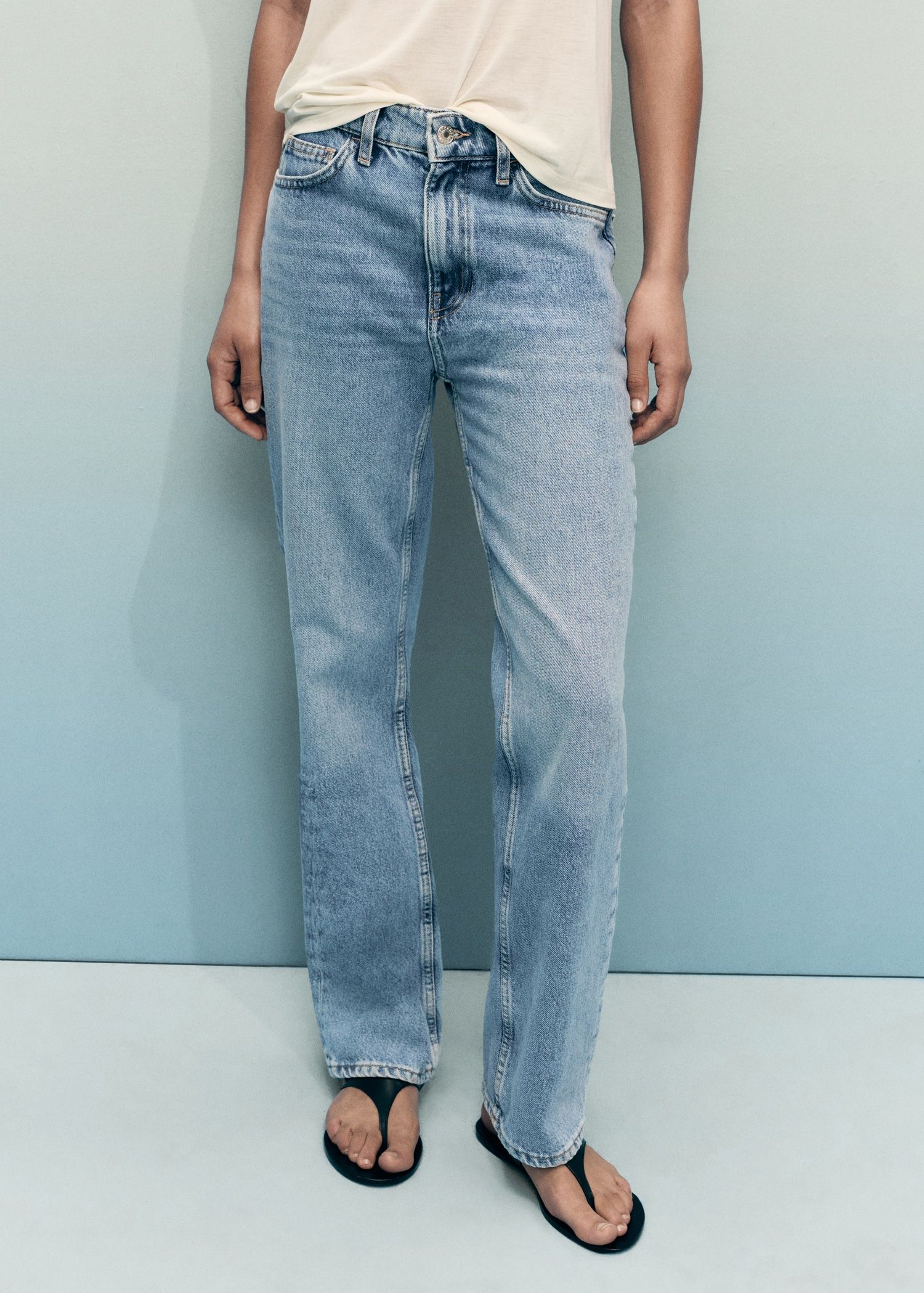 Matilda Medium-Rise Straight-Fit Jeans - Women | Mango United Kingdom
