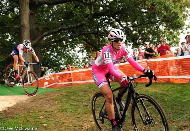 Elle Anderson (Cal Giant Berry Farms-Specialized) leading Katie Compton (Trek Cyclocross Collective)