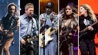 Guitarists of the Year 2025 [L-R]: Nuno Bettencourt, Noel Gallagher, Buddy Guy, Kiki Wong, Dany Villarreal