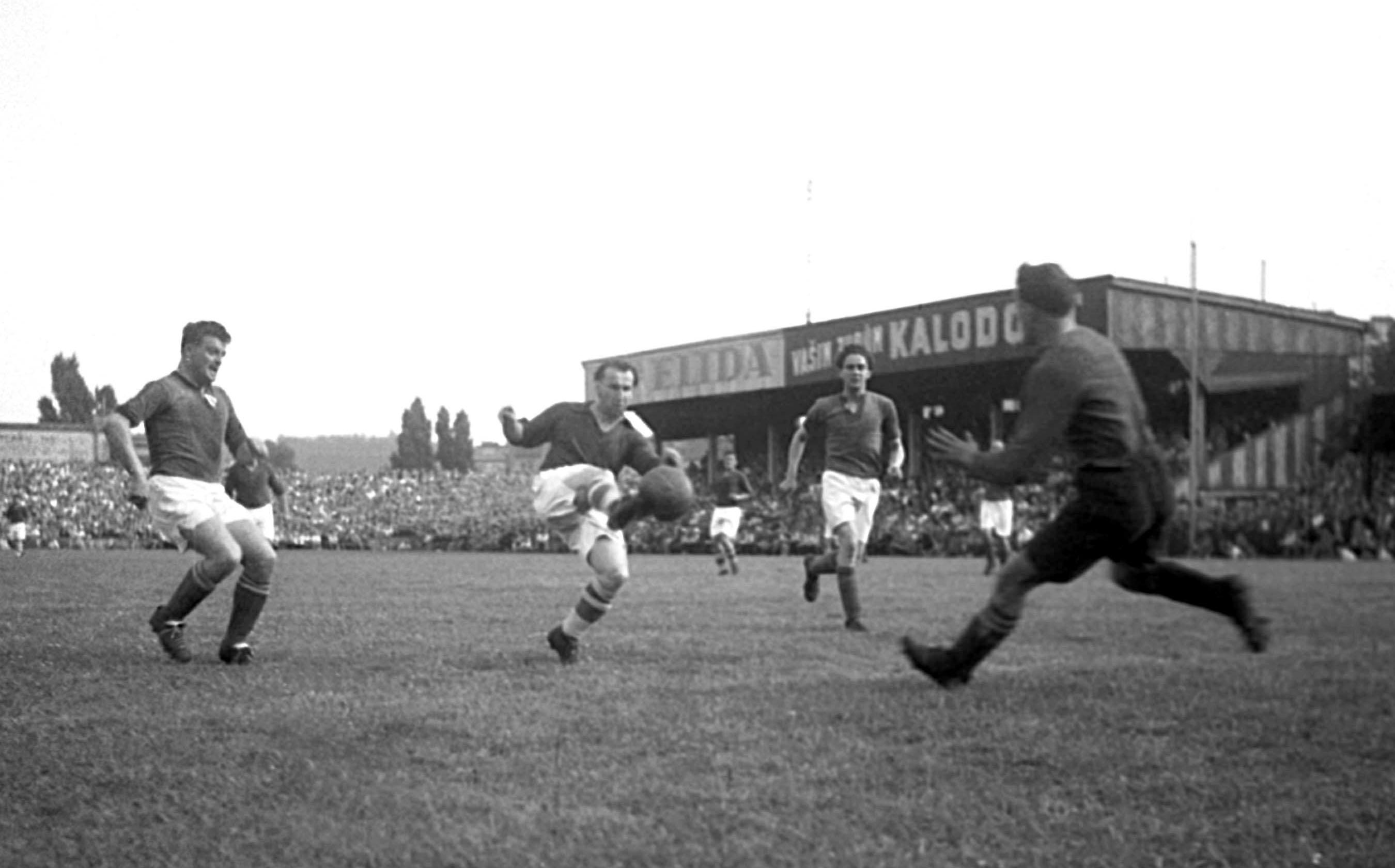 Josef Bican in action for Czechoslovakia.