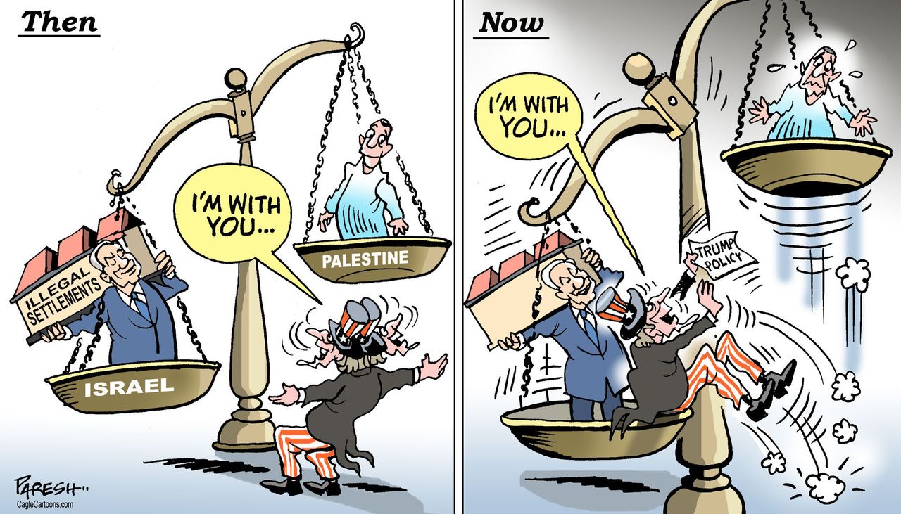 Political Cartoon World Israel Palestine U.S. Policy