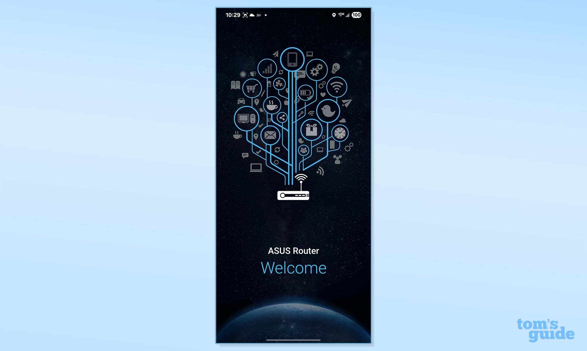 A screenshot of the Asus TUF Gaming BE6500 router app.