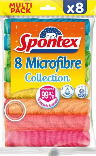 Spontex Microfibre Cloths, 8 pack