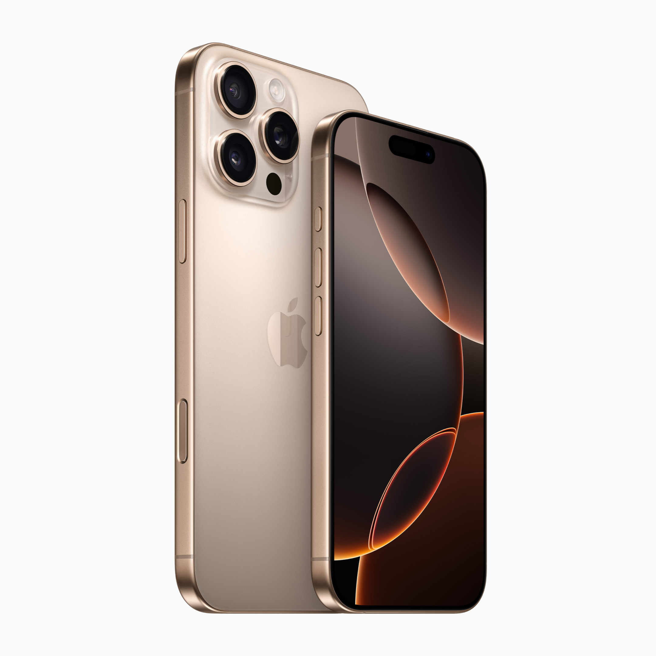 iPhone 16 Pro and Pro Max models on a white background