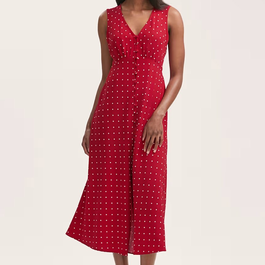 Finery London Sleeveless Midi Tea Dress