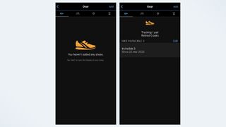 adding shoes on the garmin connect app