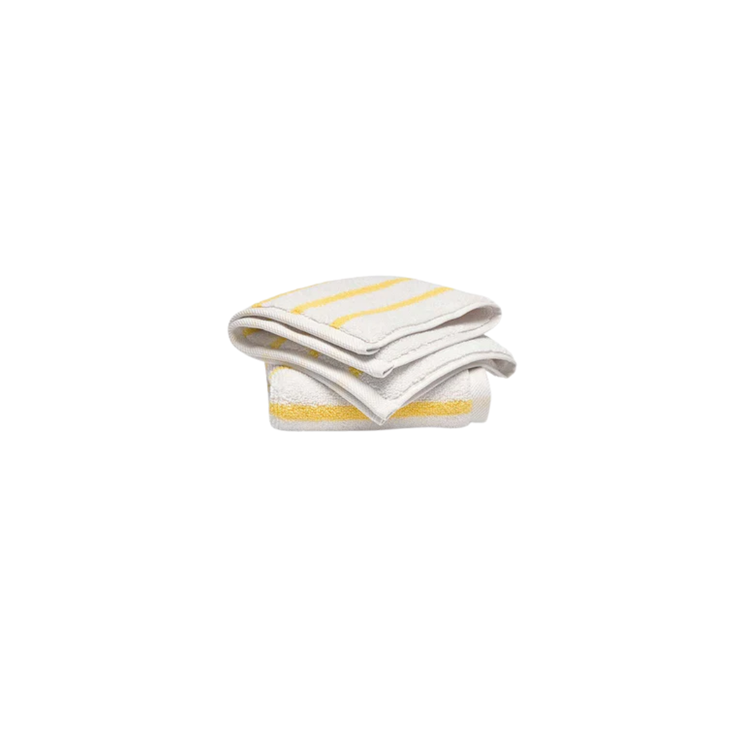 Brooklinen, Super-Plush Turkish Cotton Washcloths in Striped Lemon
