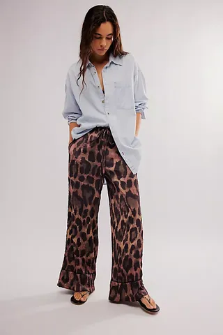 All Out Satin Leopard Pants