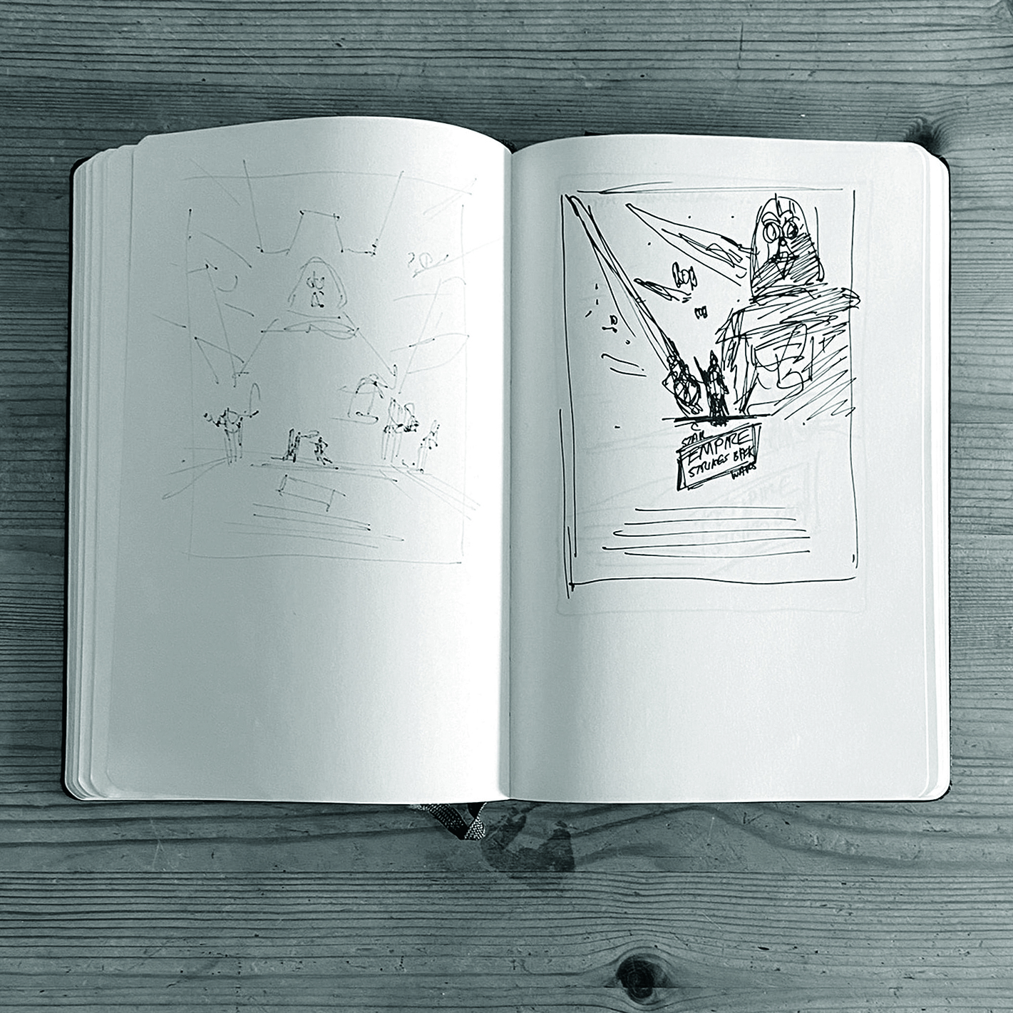 A sketch for movie poster art by Matt Ferguson