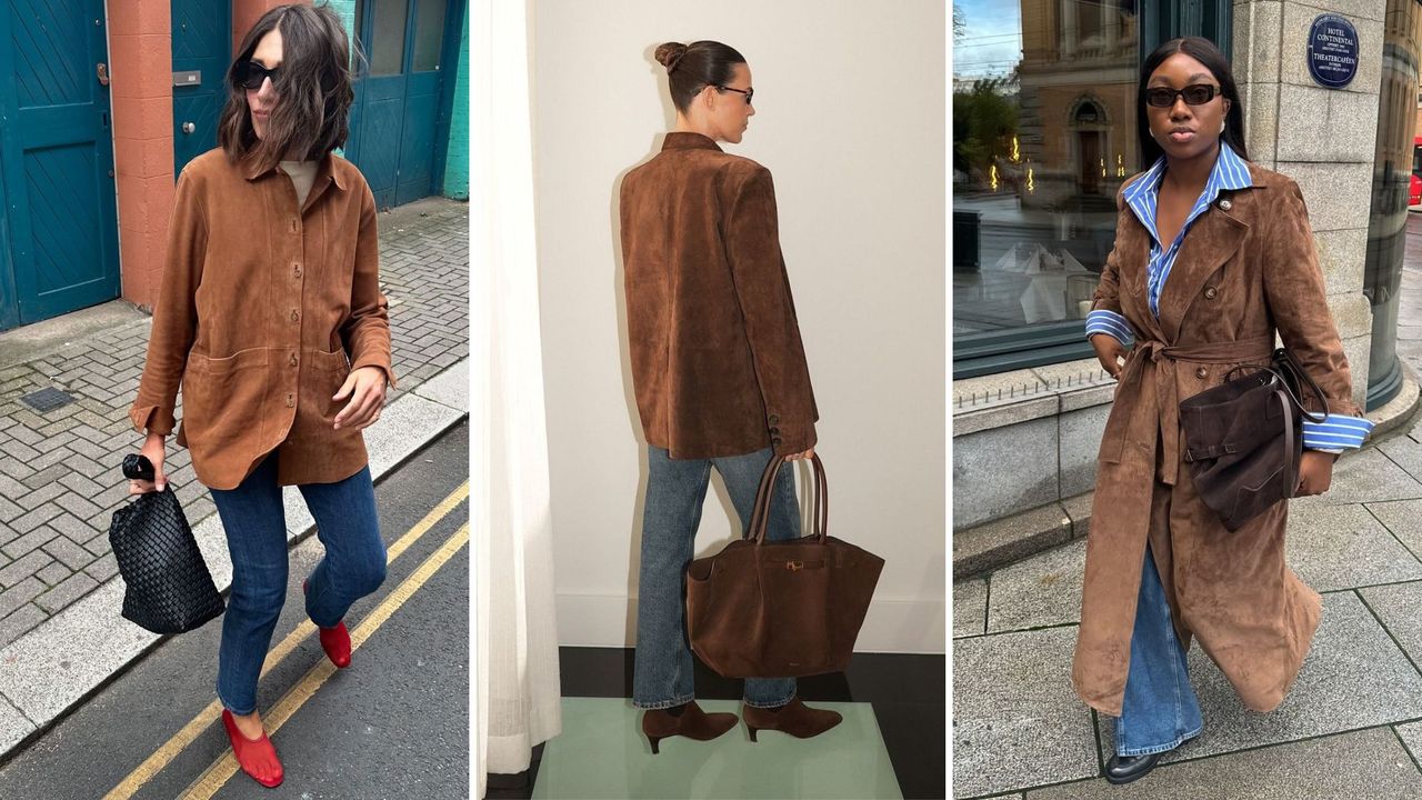 Suede fashion collage