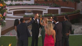 The Love Island 2023 finalists raise a toast in their formal wear