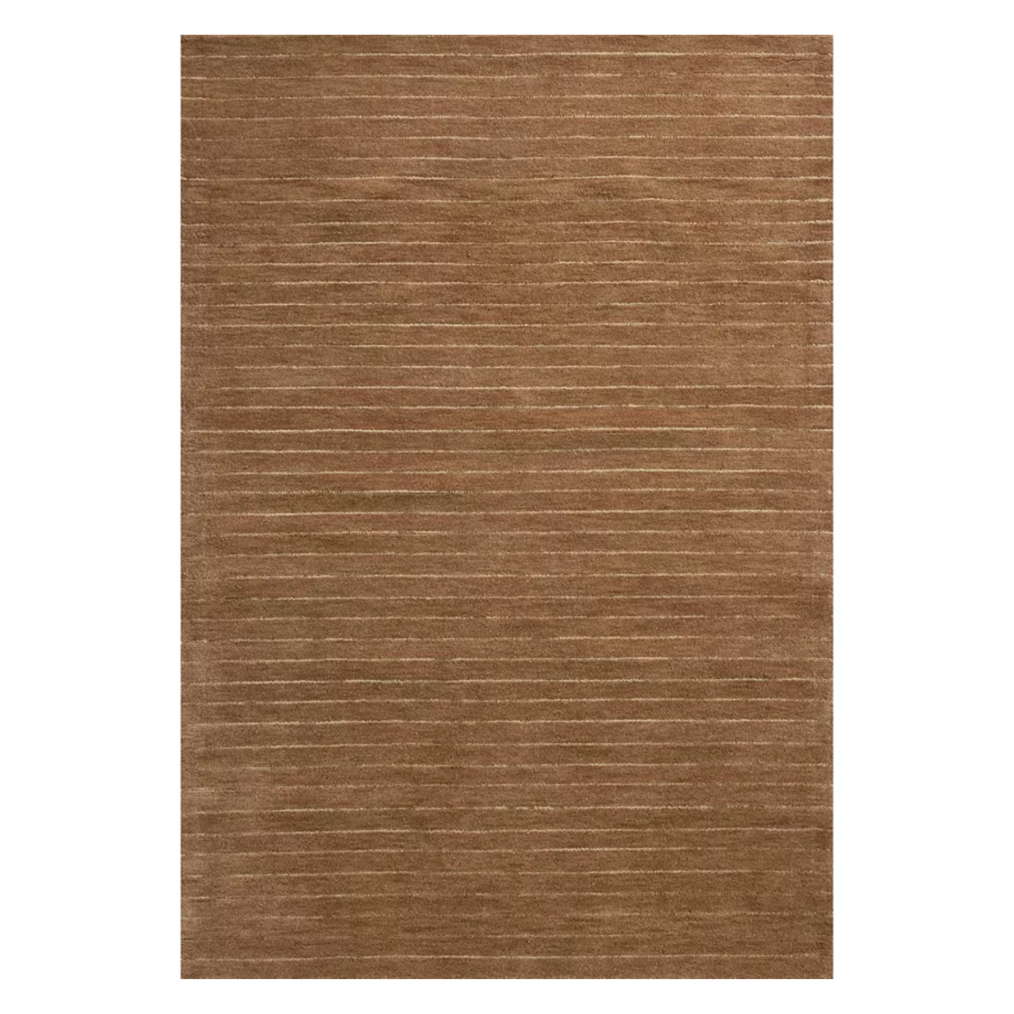 a brown striped rug
