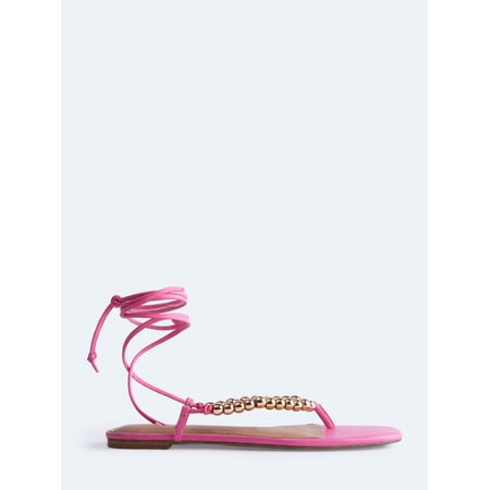 Free Assembly Women's Beaded Wrap Sandals