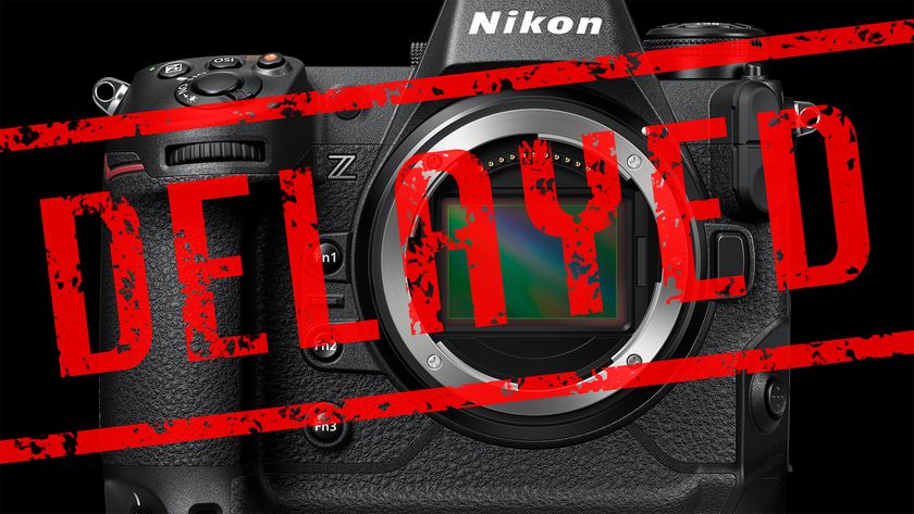 Nikon Z9 product image with 'Delayed' stamp on top