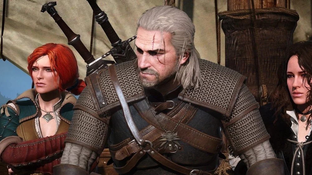 Geralt from The Witcher stares at the edge of the boat