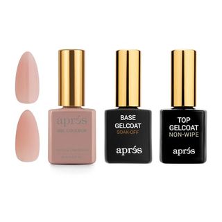 Apres Gel Couleur Trio Set - Vintage Carnation, Base Coat, Non-Wipe Top Gel Coat (15ml)