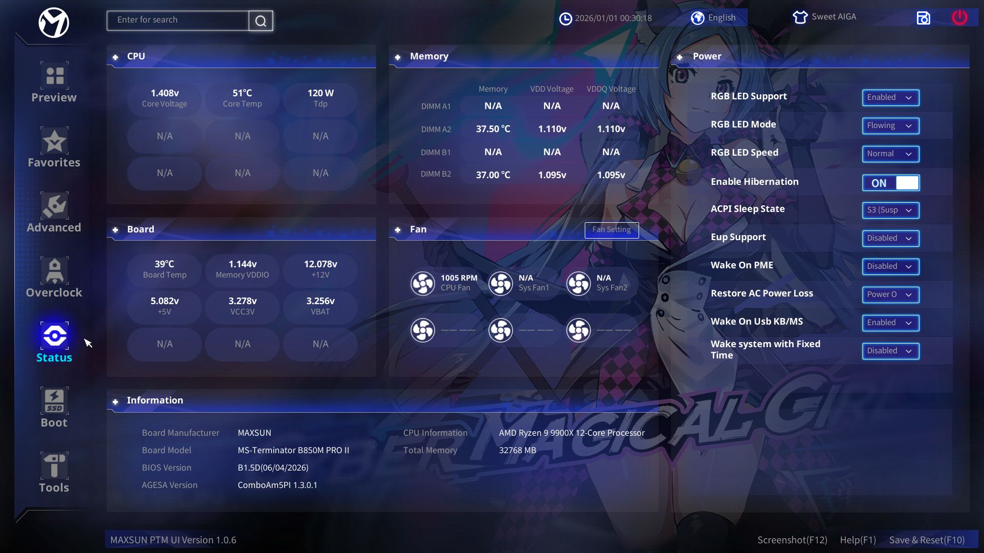 Maxsun Terminator B850M Pro II - BIOS