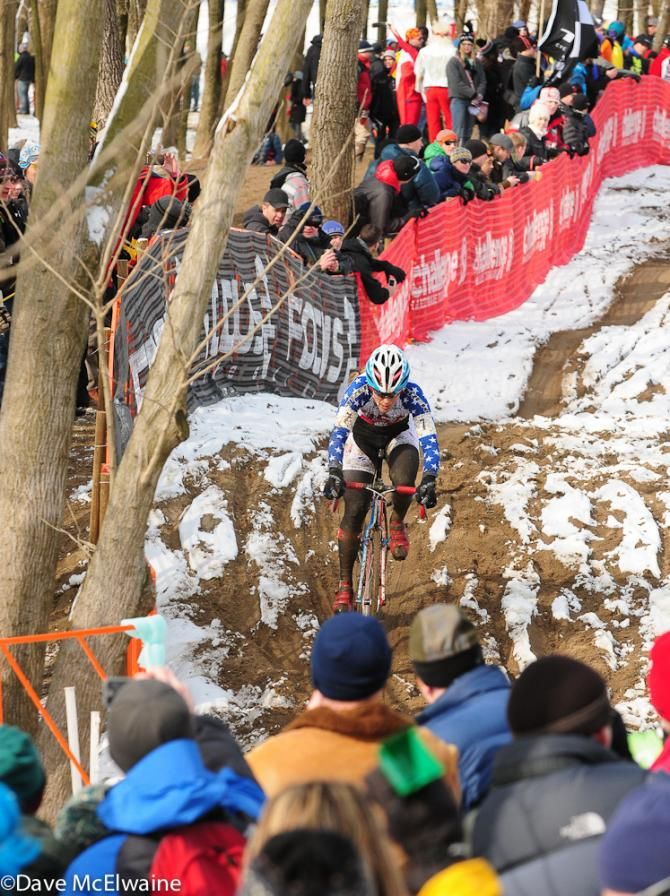 Katie Compton (USA) riding the very long sand pit