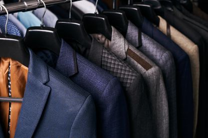 A rack of suits.