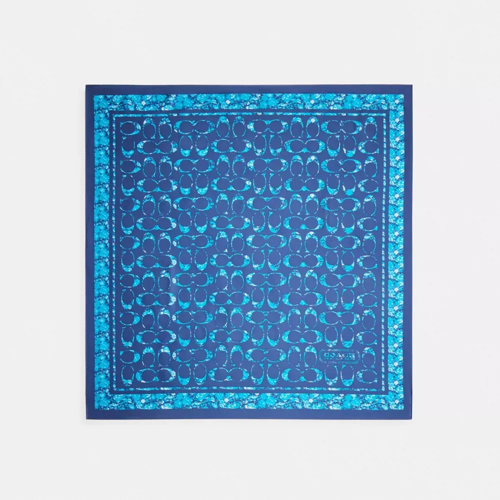 Signature Rose Meadow Print Silk Square Scarf