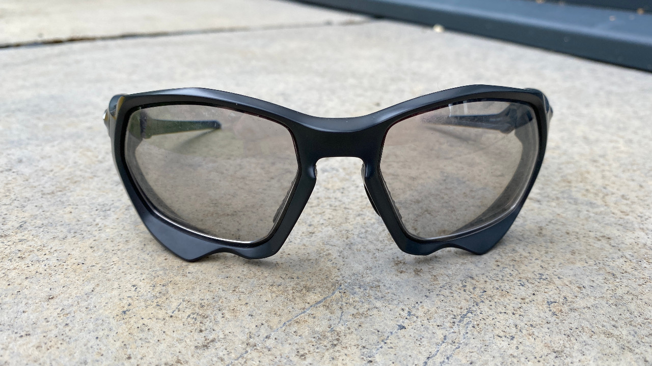 Oakley Plazma sports sunglasses in black with polarized lenses