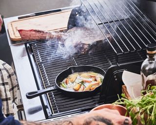 food cooking on a Char-Broil BBQ