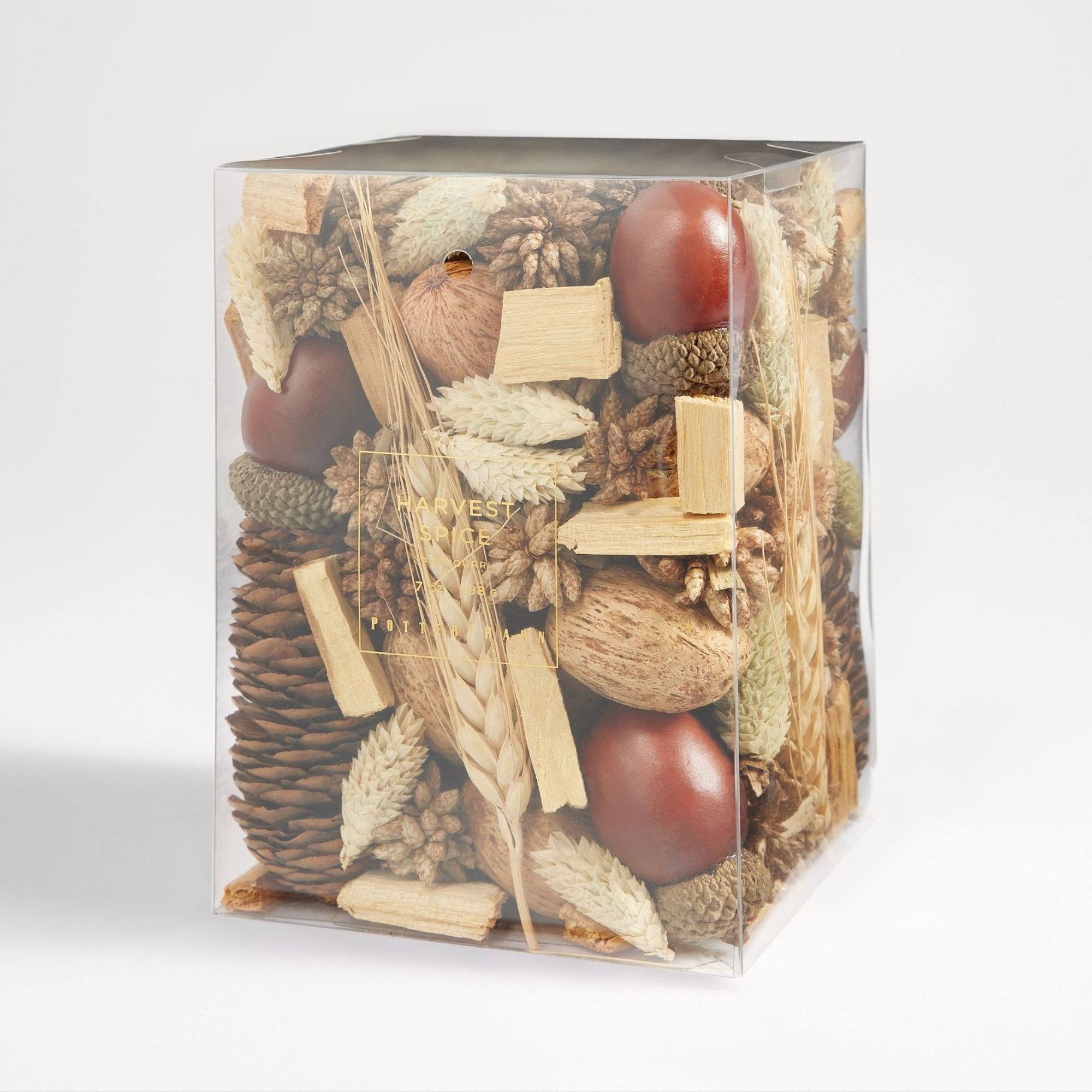 Harvest potpourri with pinecones and dried wheat