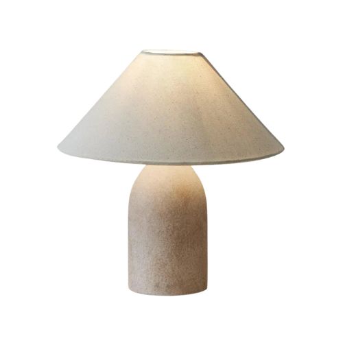 Ceramic lamp with neutral shade