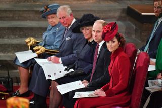 Queen Elizabeth, Prince Charles, Camilla and the Duke and Duchess of Cambridge