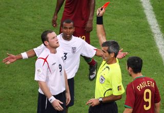 Wayne Rooney was sent off against Portugal in the World Cup quarter-final in 2006