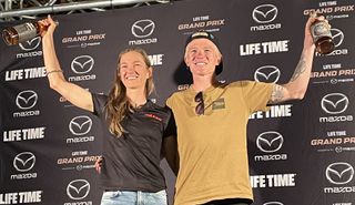 Haley Smith (left) won the pro women's overall and Keegan Swenson won the men's pro overall of the 2022 Life Time Grand Prix