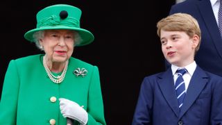 Prince George and the late Queen Elizabeth