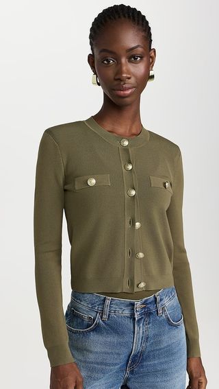 L'agence Toulouse Crop Crew Neck Cardigan