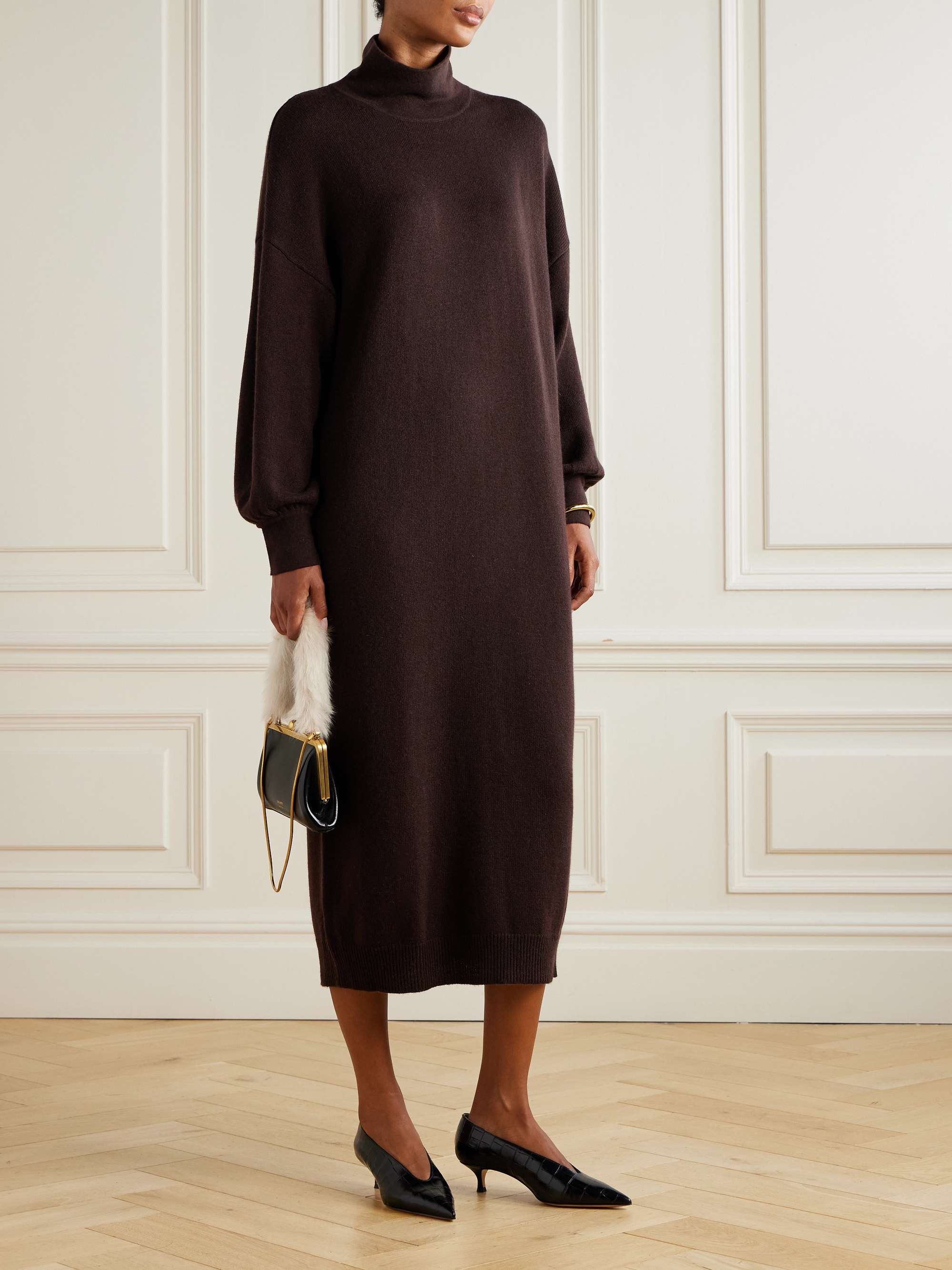 Wool and Cashmere-Blend Turtleneck Maxi Dress