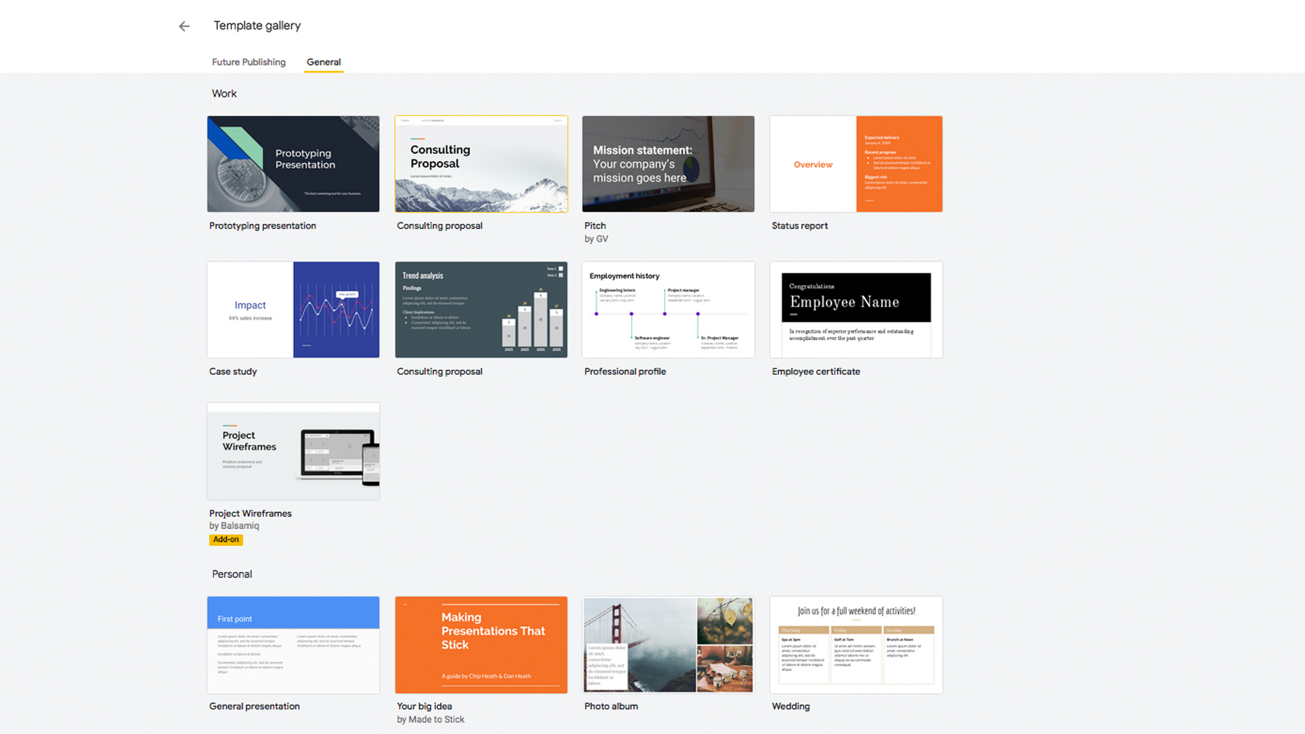 Google Slides New Document