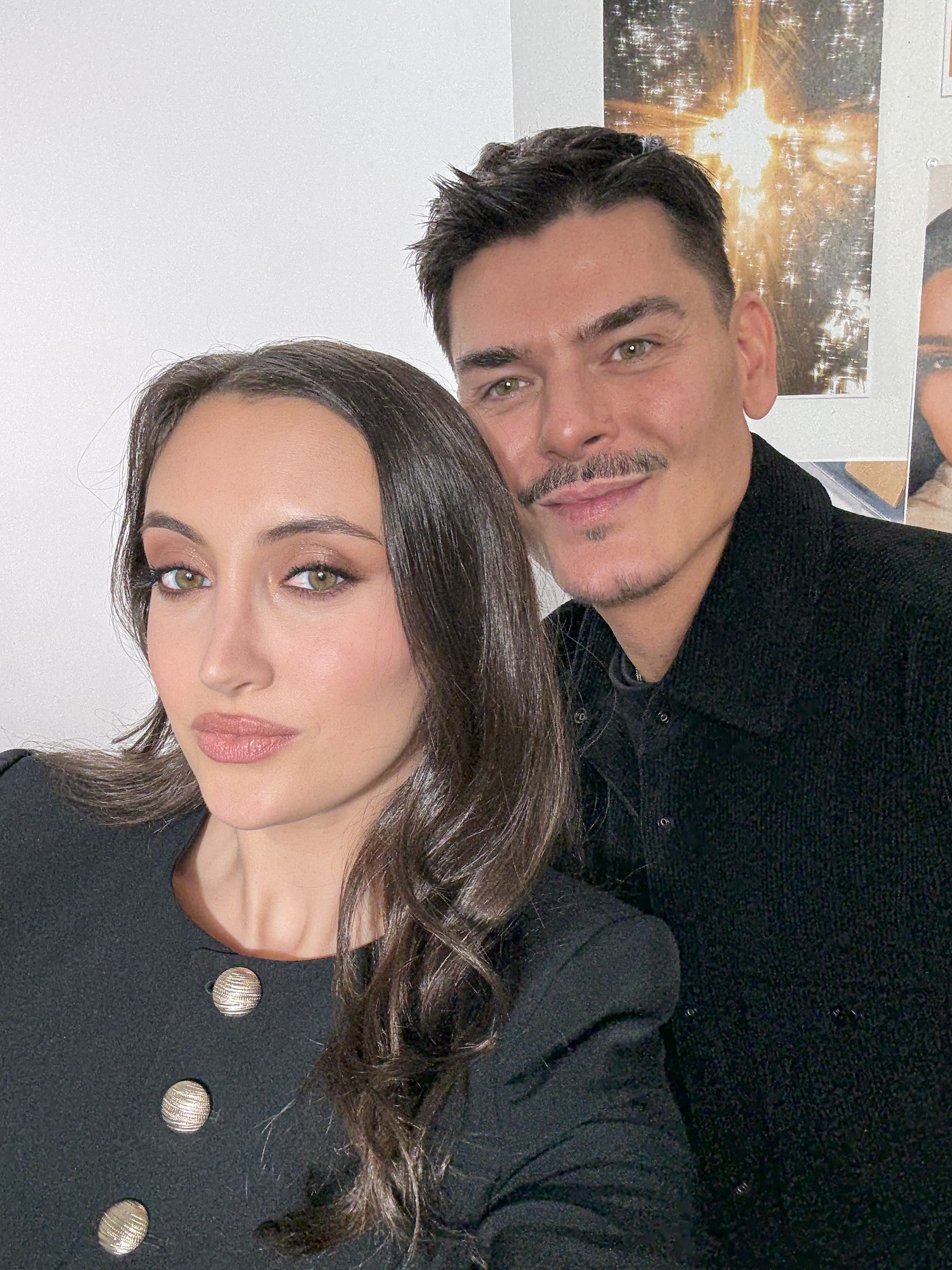 An image of celebrity makeup artist and founder of Makeup by Mario, Mario Dedivanovic, and WWW associate beauty editor Alyssa Brascia wearing holiday party makeup.