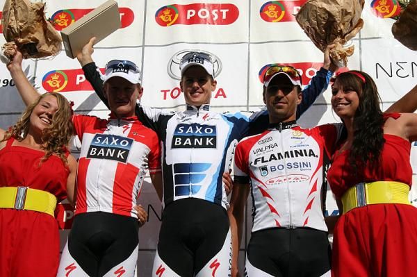 Jacob Fuglsang (Saxo Bank) tops the podium