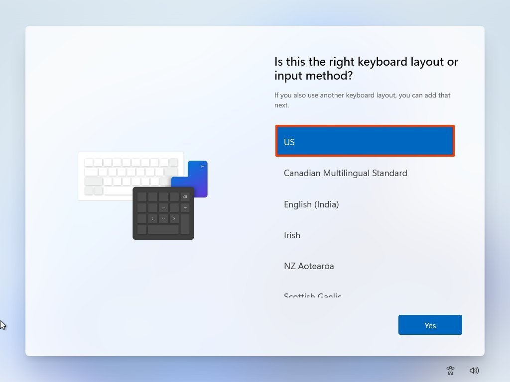 OOBE Keyboard Layout