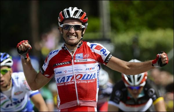 Daniel Moreno (Katusha) is happy to have won the stage