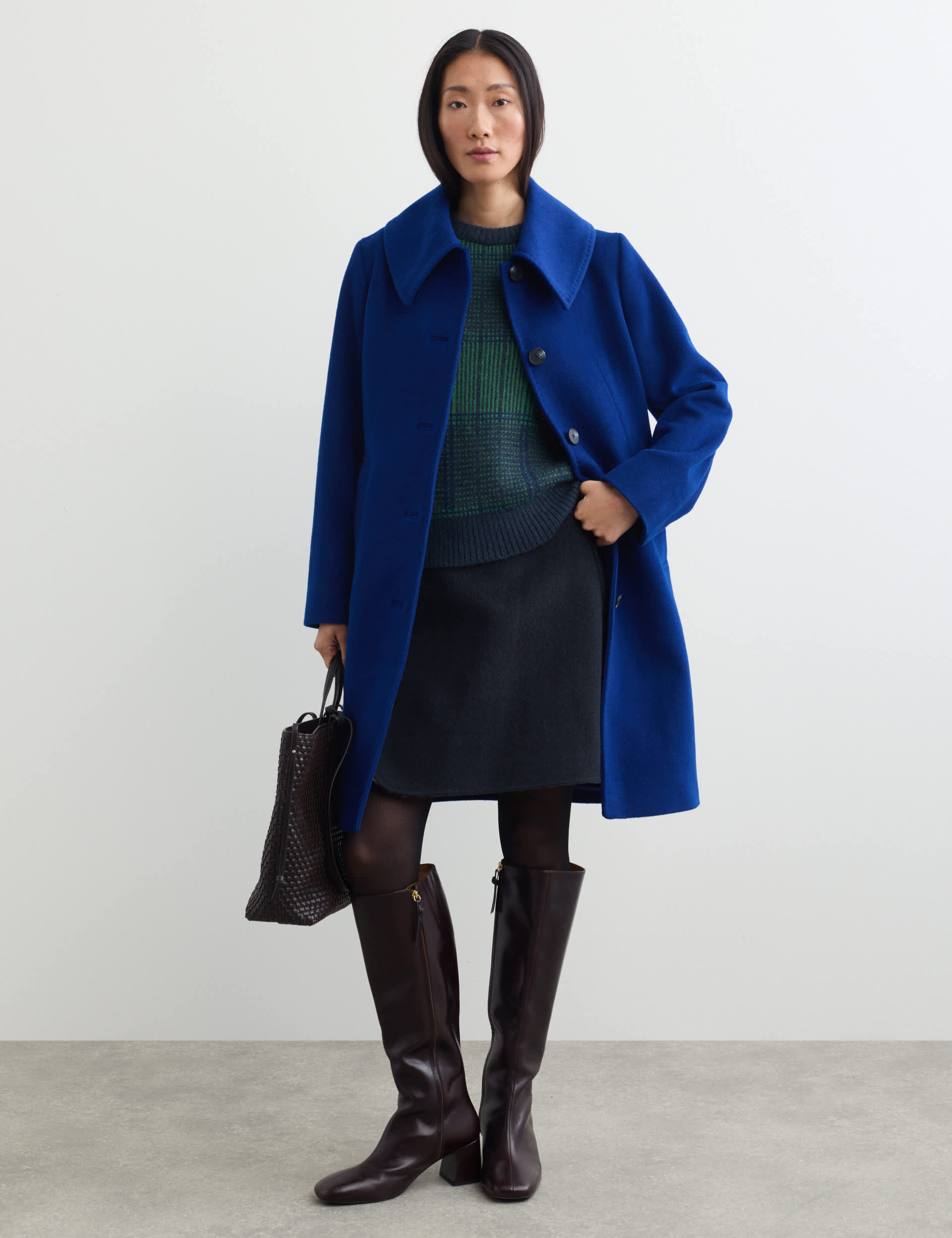 Pure Wool Collared Short Coat
